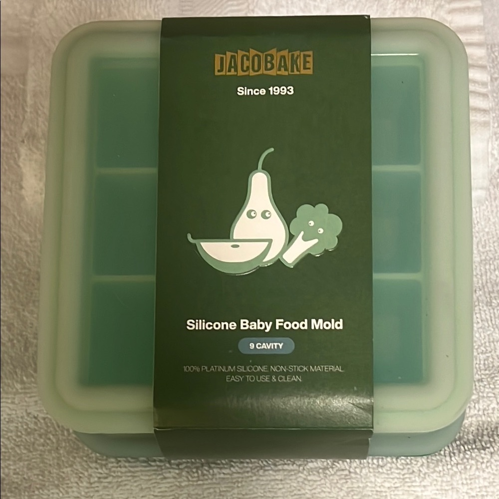 Jacobake silicone baby food mold.